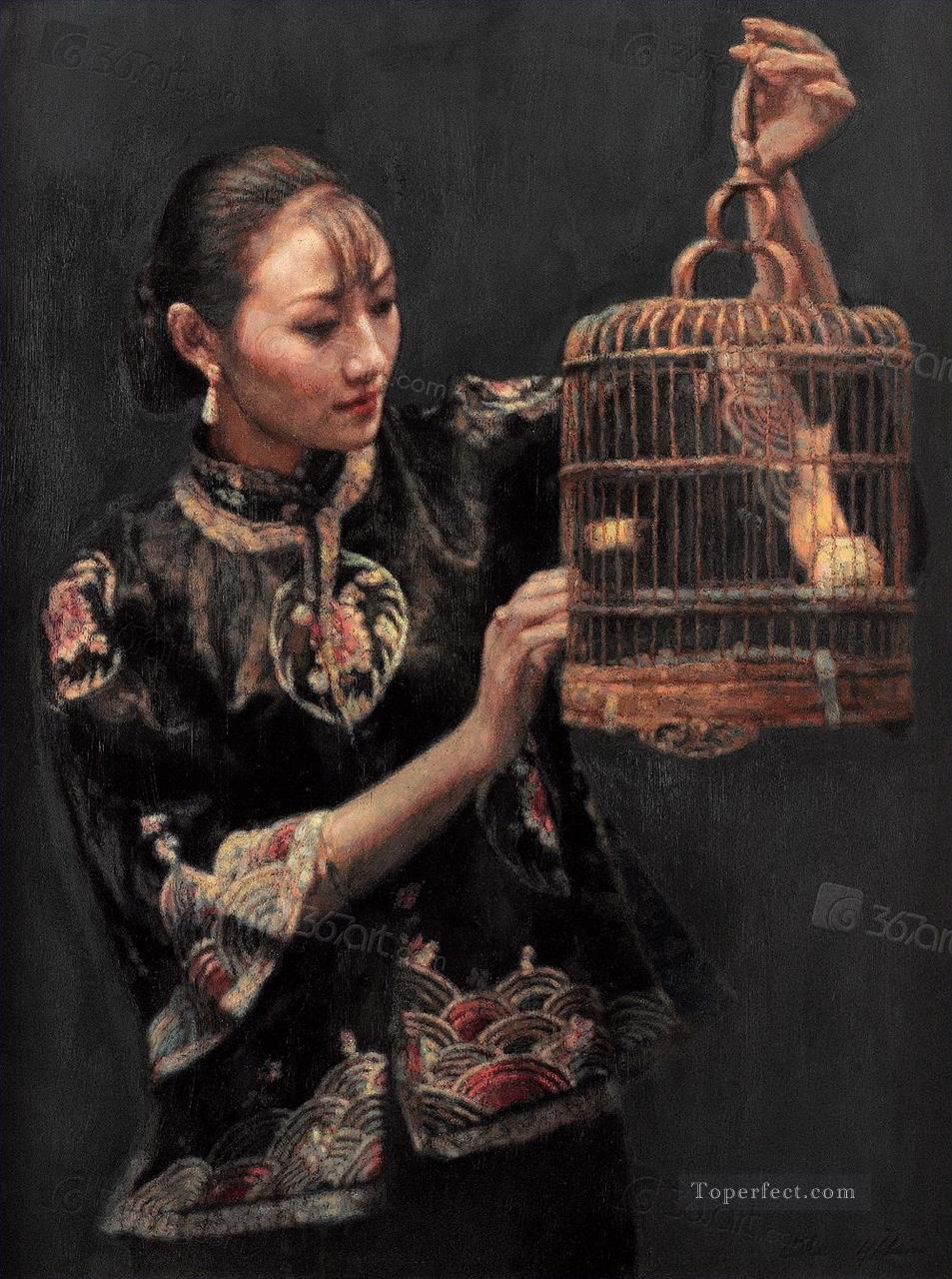 zg053cD131 pintor chino Chen Yifei Pintura al óleo